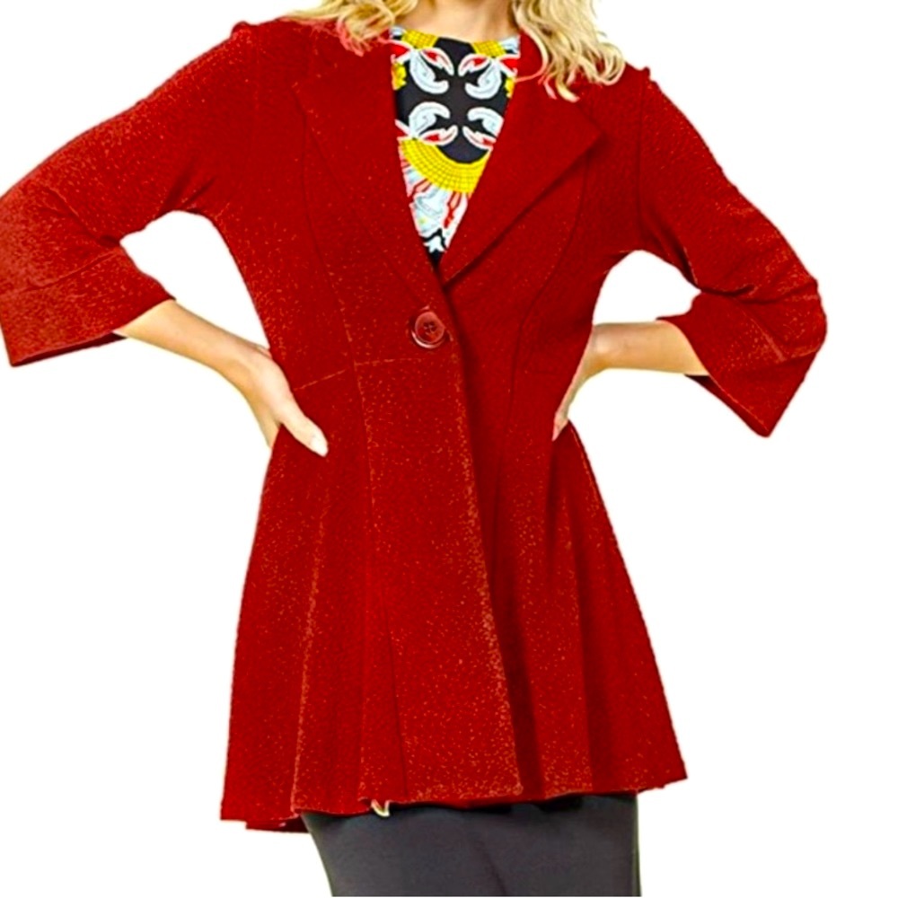 Eva Varro NWT Empire mid-length Jacket - Pics are actual garment/& stock photos